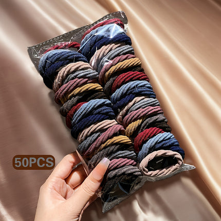 50pcs High-Elastic Sports Hair Ties