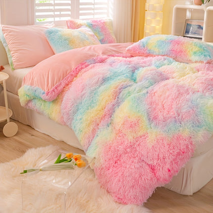 3pcs Tie-Dye Plush Duvet Set – Soft Winter Comfort