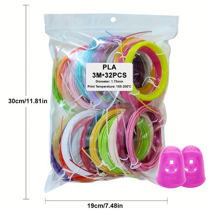 32-Color 3D Pen PLA Filament Set – 97.54m Total