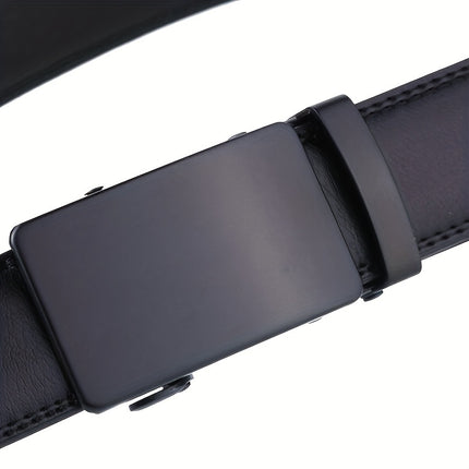 Men's Black Automatic PU Leather Belt