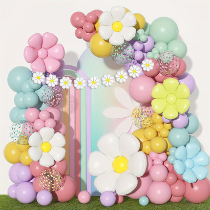 162-Piece Daisy Balloon Wreath Arch Set – Bohemian Decor