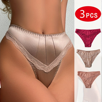 3-Pack Lace Stitching Briefs