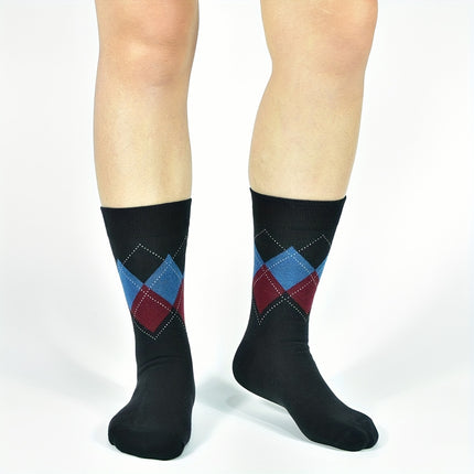 Men's Colorblock Rhombus Crew Socks