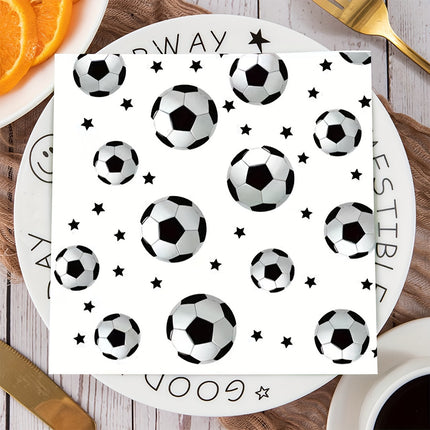 20 PCS Set of Soccer Printed Paper Napkins