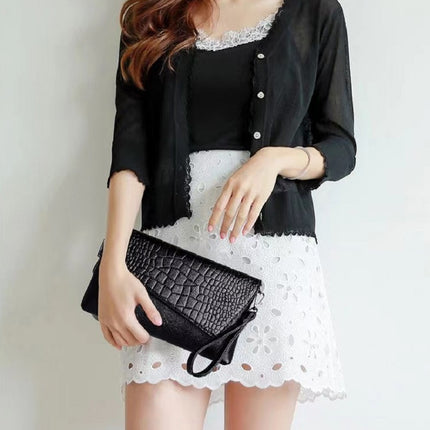Crocodile Pattern Square Crossbody
