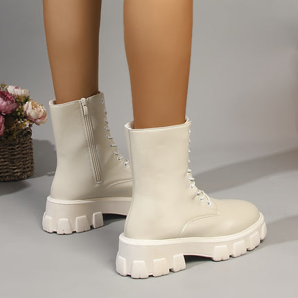 Stylish Lace-Up Platform Boots