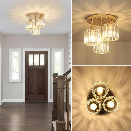 Modern 3-Light Crystal Ceiling Chandelier – Adjustable Pendant