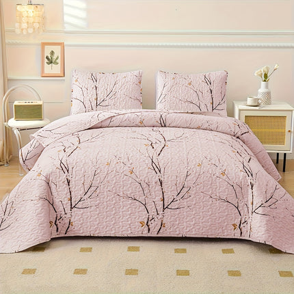 Elegant Plum Blossom Quilt Set – Soft & Breathable Comfort