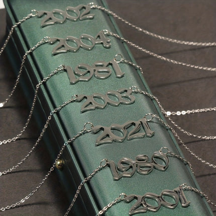 Custom Birth Year Stainless Steel Necklace