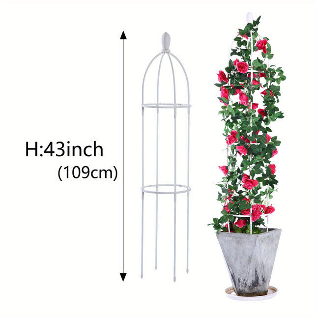 Elegant White Tower Trellis for Climbing Plants & Vines