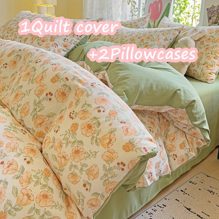Floral 3-Piece Quilt Cover Set - All-Season Comfort