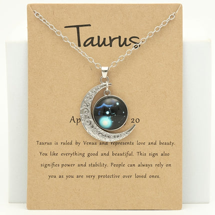 Luminous Zodiac Cross Pendant Necklace