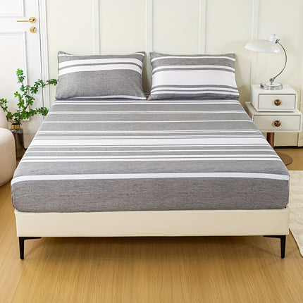 Striped Print Bedding Set - Soft, Comfortable All-Season Set