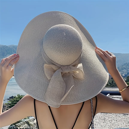 Sunshade Bow Decor Straw Hat