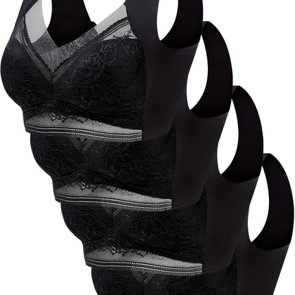 Lace Trim Sports Bra Set