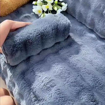 Luxurious Faux Rabbit Fur Sofa Cover - Soft & Cozy