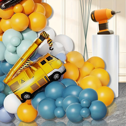 131 Pcs Construction & Traffic Vehicle Theme Arch Balloon Set