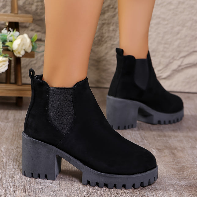 Stylish Chelsea Block Heel Boots