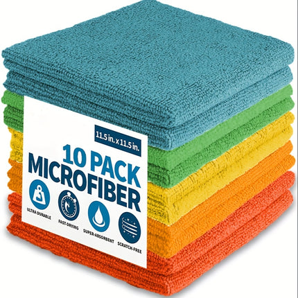 5/10pcs Microfiber Cleaning Cloths - Lint-Free & Reusable