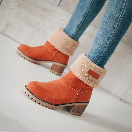 Elegant Fur-Trim Ankle Boots
