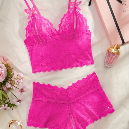 Sexy Floral Lace Christmas Lingerie Set