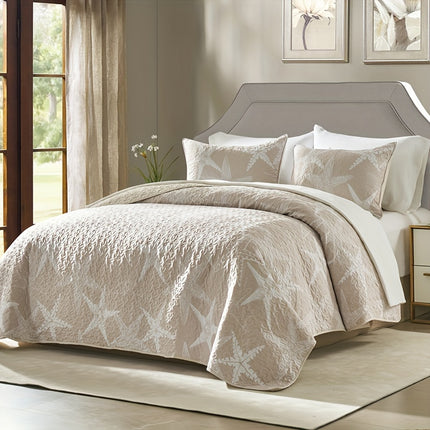 Retro Star Print Bedspread Set - Soft & Breathable