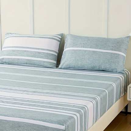 Striped Print Bedding Set - Soft, Comfortable All-Season Set