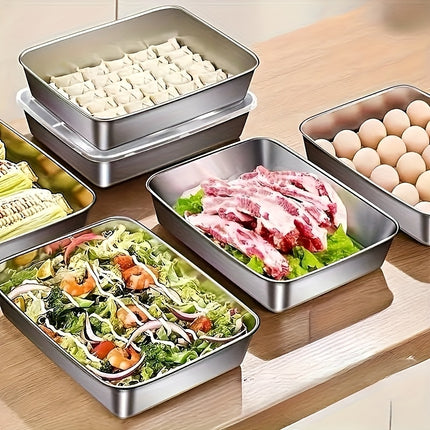 6pcs Large Stainless Steel Containers
