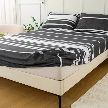 Striped Print Bedding Set - Soft, Comfortable All-Season Set