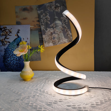 Modern Spiral LED Desk Lamp - Dimmable & Adjustable