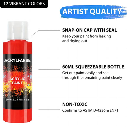 12-Bottle Acrylic Paint Set