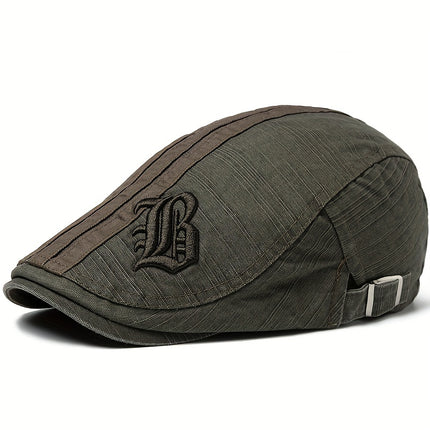 Men's Vintage Embroidered Beret Cap