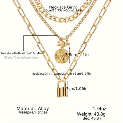 Vintage Alloy 3pcs Necklace Set