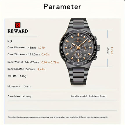 Black Sport Chronograph Quartz Watch