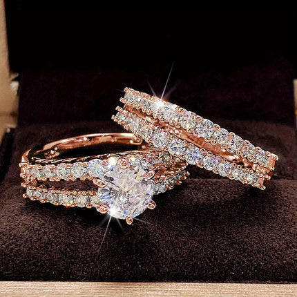 2pcs Bridal Wedding Rings Set