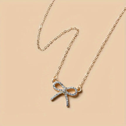 Elegant Bow Pendant Necklace
