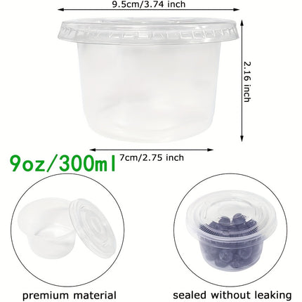 20/40pcs 9oz Clear Disposable Plastic Cups with Lids
