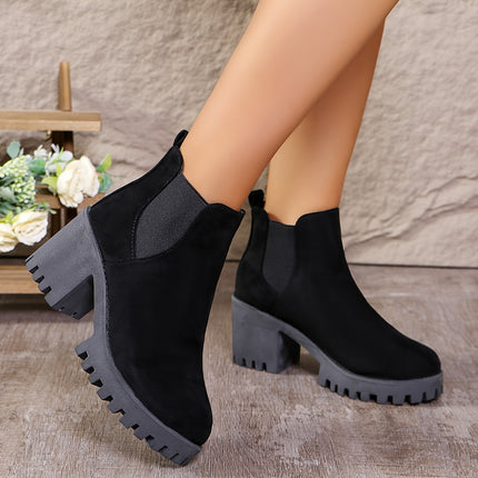 Stylish Chelsea Block Heel Boots