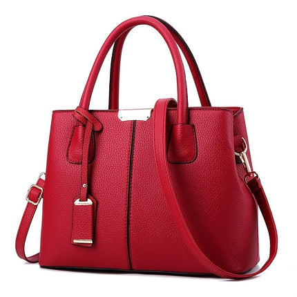 Large Gray PU Tote Bag