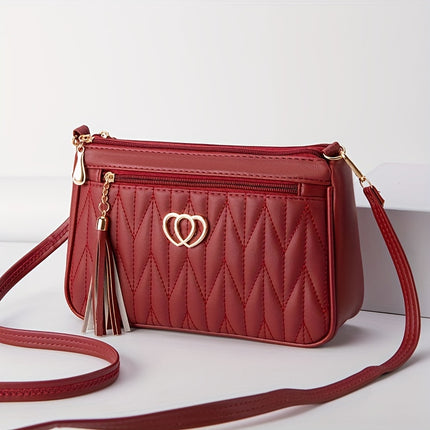 Elegant Quilted Crossbody Bag with Tassel