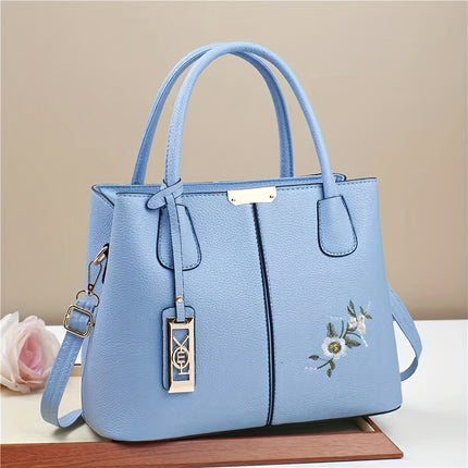 Large Gray PU Tote Bag