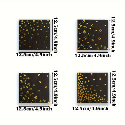 100pcs White/Black Hot Stamping Theme Party Napkins