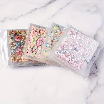 3D Floral & Bow Nail Stickers