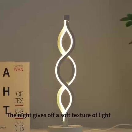 Modern Spiral Black Metal Table Lamp for Home Decor