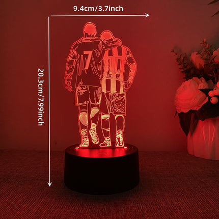 3D Soccer Player Night Light – LED, Battery/USB Powered