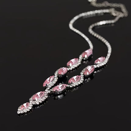 Rhinestone & Pink Diamond Bridal Set