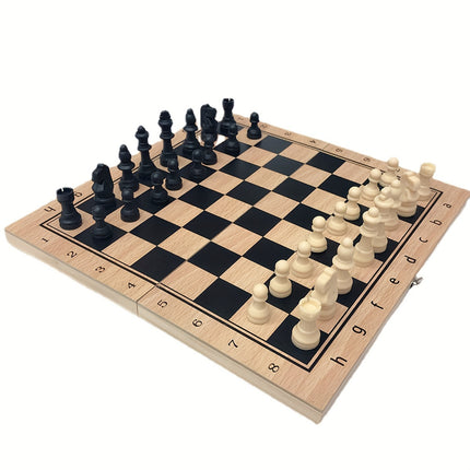 Premium 3-in-1 Wooden Chess Set – Ultimate Game Night