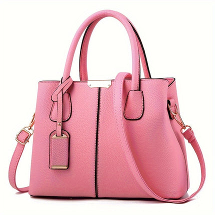 Large Gray PU Tote Bag