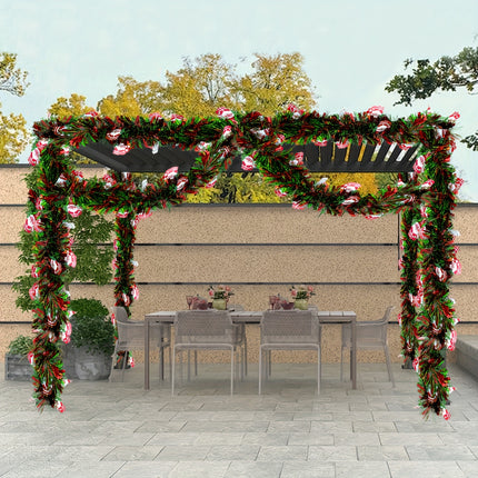 Festive Red & Green Tinsel Garland - Monti Bargains