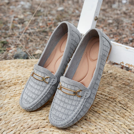 Women's Retro Metal Button Loafers